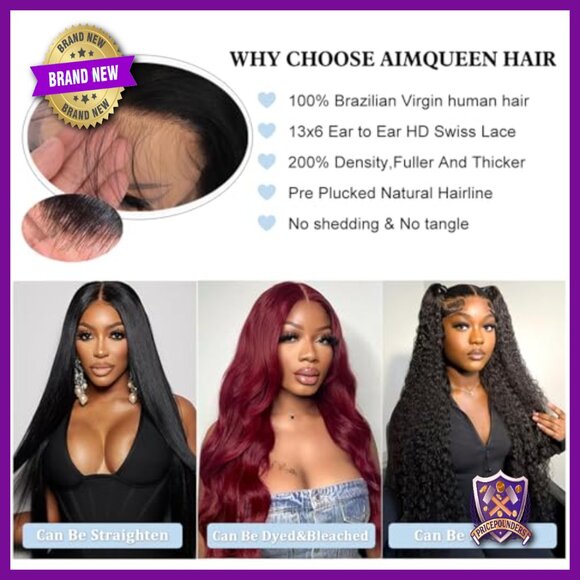 13x6 HD Lace Front Human Hair Wig 30 Inch Body Wave 200 Density Glueless